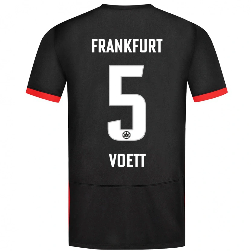 Danxen Enfant Maillot Johannes Vött #5 Noir Tenues Extérieur 2024/25 T-Shirt