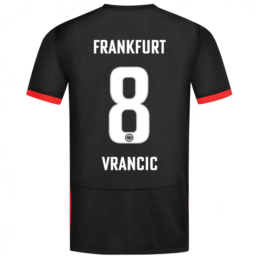 Danxen Enfant Maillot Mario Vrancic #8 Noir Tenues Extérieur 2024/25 T-Shirt