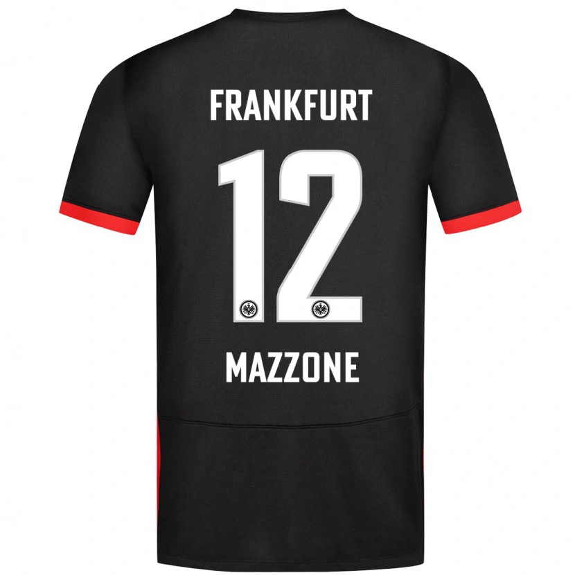 Danxen Enfant Maillot Matteo Mazzone #12 Noir Tenues Extérieur 2024/25 T-Shirt