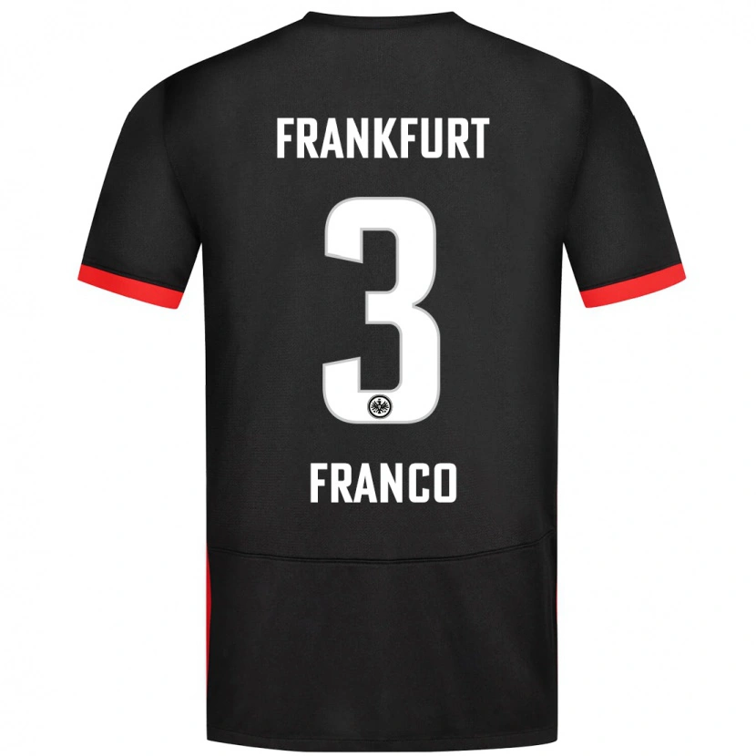 Danxen Enfant Maillot Giuseppe Franco #3 Noir Tenues Extérieur 2024/25 T-Shirt