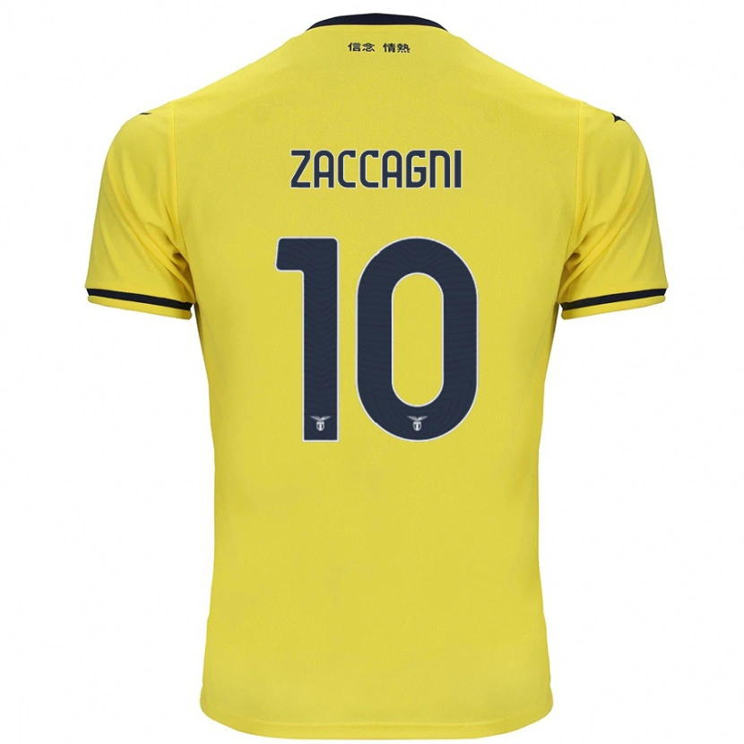 Danxen Enfant Maillot Mattia Zaccagni #10 Jaune Tenues Extérieur 2024/25 T-Shirt