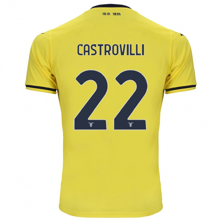 Danxen Enfant Maillot Gaetano Castrovilli #22 Jaune Tenues Extérieur 2024/25 T-Shirt