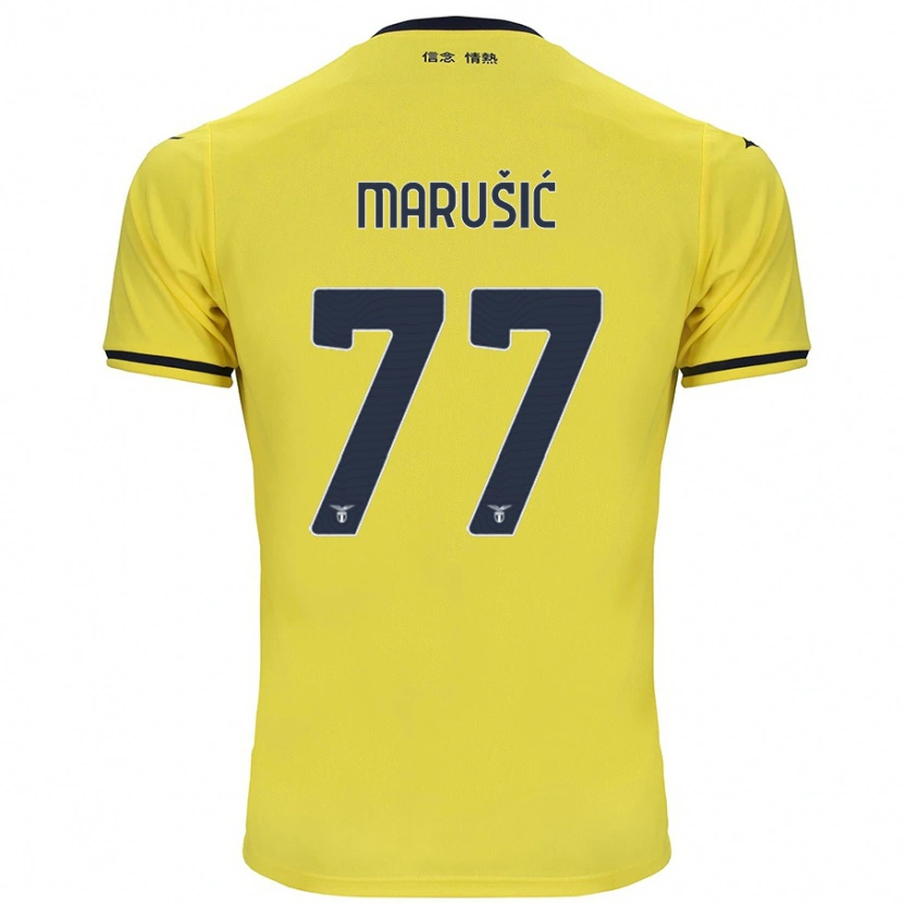 Danxen Enfant Maillot Adam Marusic #77 Jaune Tenues Extérieur 2024/25 T-Shirt