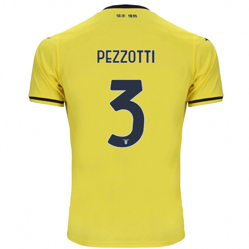 Danxen Enfant Maillot Arianna Pezzotti #3 Jaune Tenues Extérieur 2024/25 T-Shirt