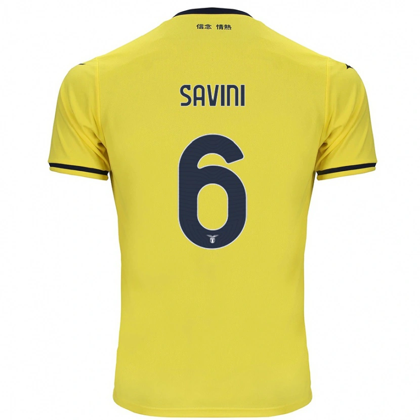 Danxen Enfant Maillot Federica Savini #6 Jaune Tenues Extérieur 2024/25 T-Shirt