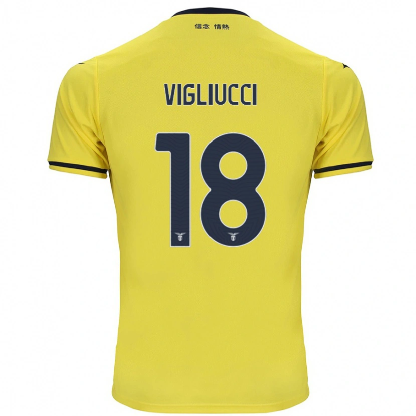 Danxen Enfant Maillot Chiara Vigliucci #18 Jaune Tenues Extérieur 2024/25 T-Shirt