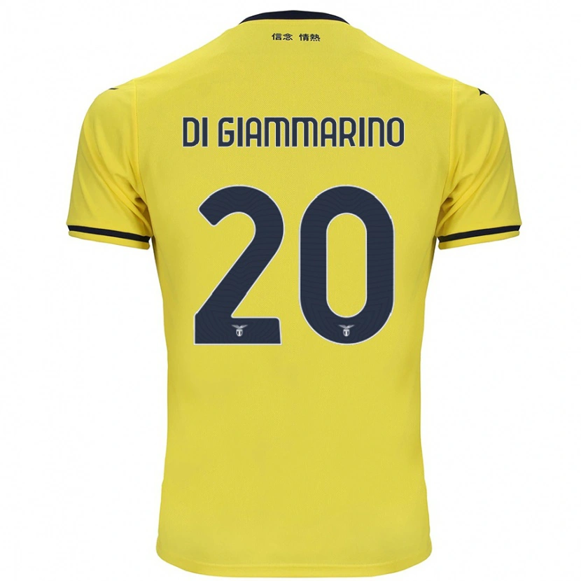 Danxen Enfant Maillot Virginia Di Giammarino #20 Jaune Tenues Extérieur 2024/25 T-Shirt