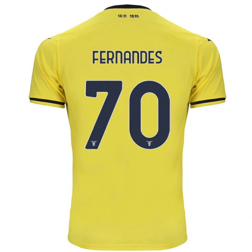 Danxen Enfant Maillot Saná Fernandes #70 Jaune Tenues Extérieur 2024/25 T-Shirt