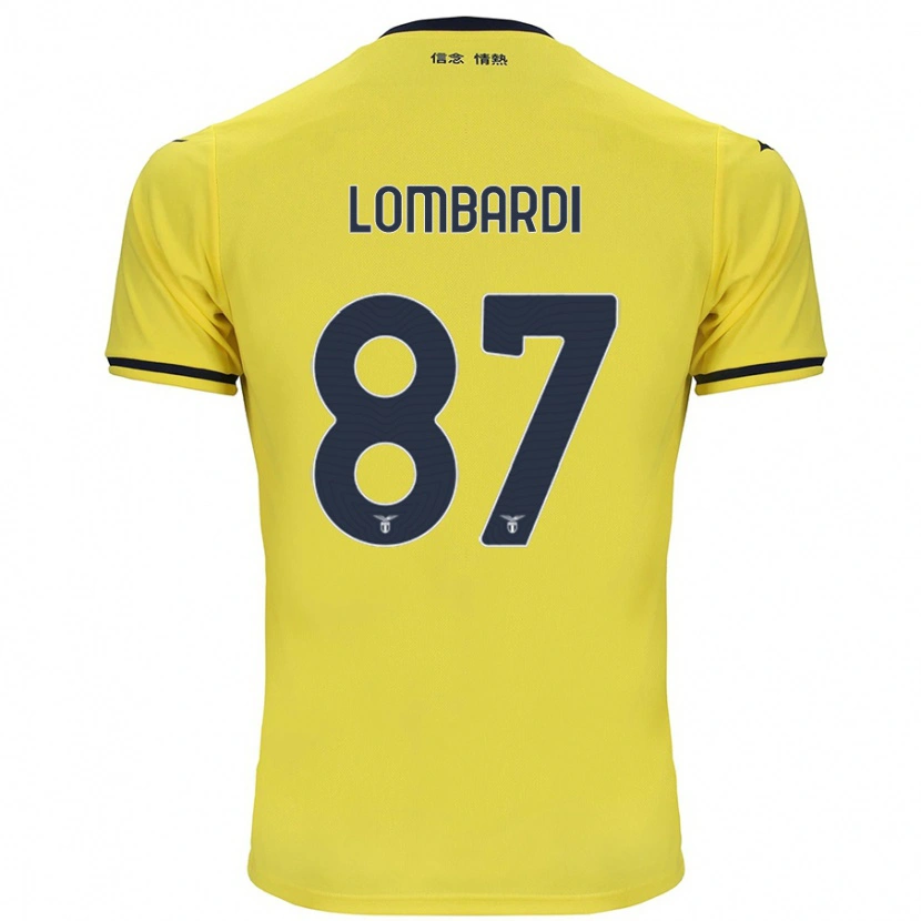 Danxen Enfant Maillot Cristiano Lombardi #87 Jaune Tenues Extérieur 2024/25 T-Shirt