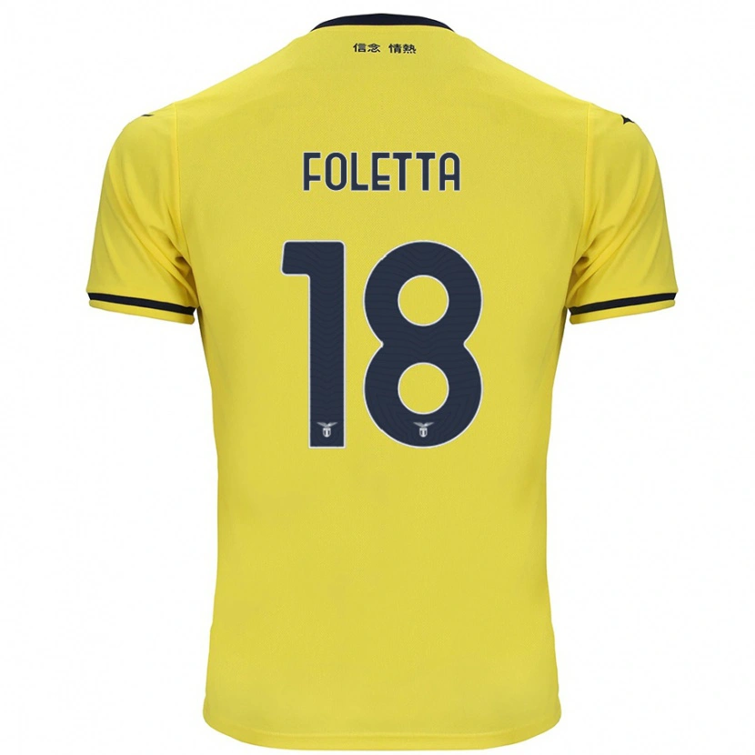 Danxen Enfant Maillot Isabella Foletta #18 Jaune Tenues Extérieur 2024/25 T-Shirt