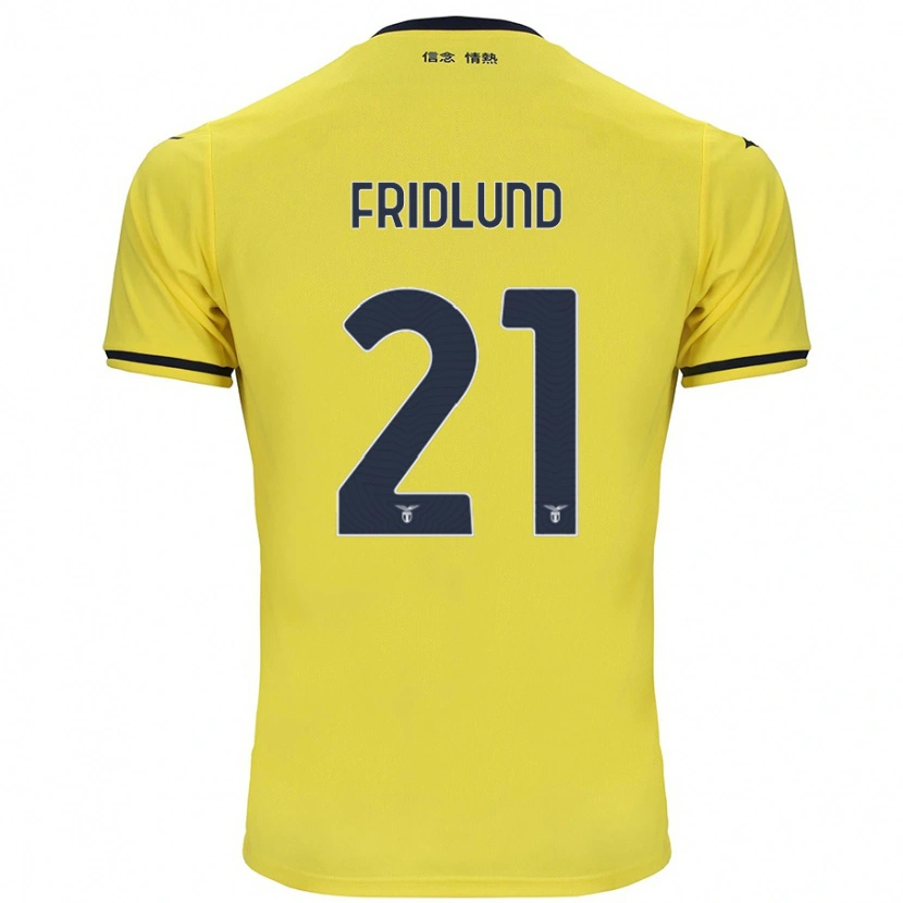 Danxen Enfant Maillot Johanne Fridlund #21 Jaune Tenues Extérieur 2024/25 T-Shirt