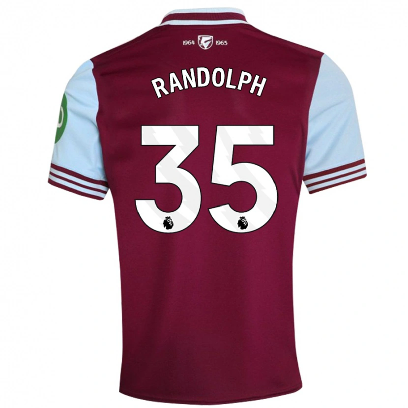 Danxen Homme Maillot Darren Randolph #35 Rouge Foncé Tenues Domicile 2024/25 T-Shirt