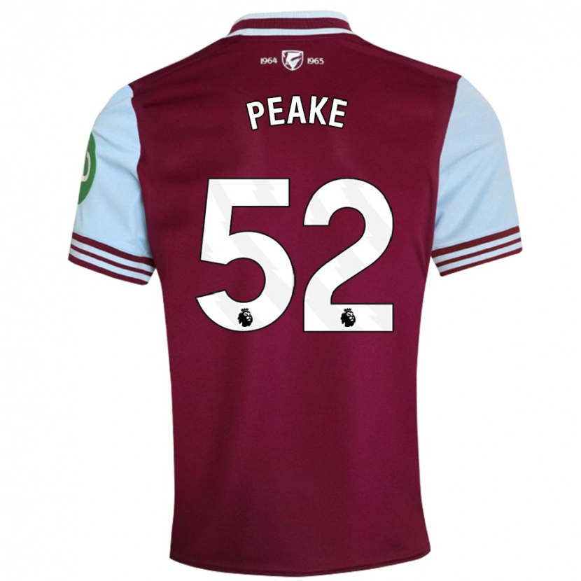 Danxen Homme Maillot Lennon Peake #52 Rouge Foncé Tenues Domicile 2024/25 T-Shirt