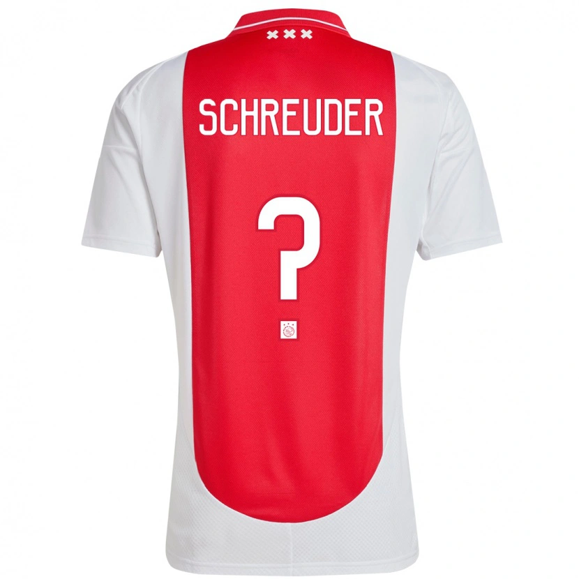 Danxen Homme Maillot Timo Schreuder #0 Rouge Blanc Tenues Domicile 2024/25 T-Shirt