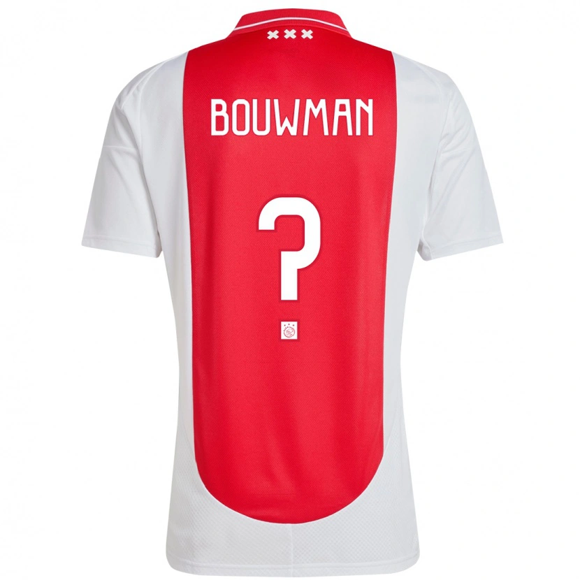 Danxen Homme Maillot Aaron Bouwman #0 Rouge Blanc Tenues Domicile 2024/25 T-Shirt