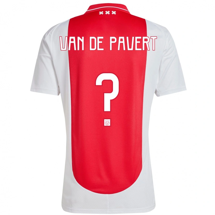 Danxen Homme Maillot Ryan Van De Pavert #0 Rouge Blanc Tenues Domicile 2024/25 T-Shirt