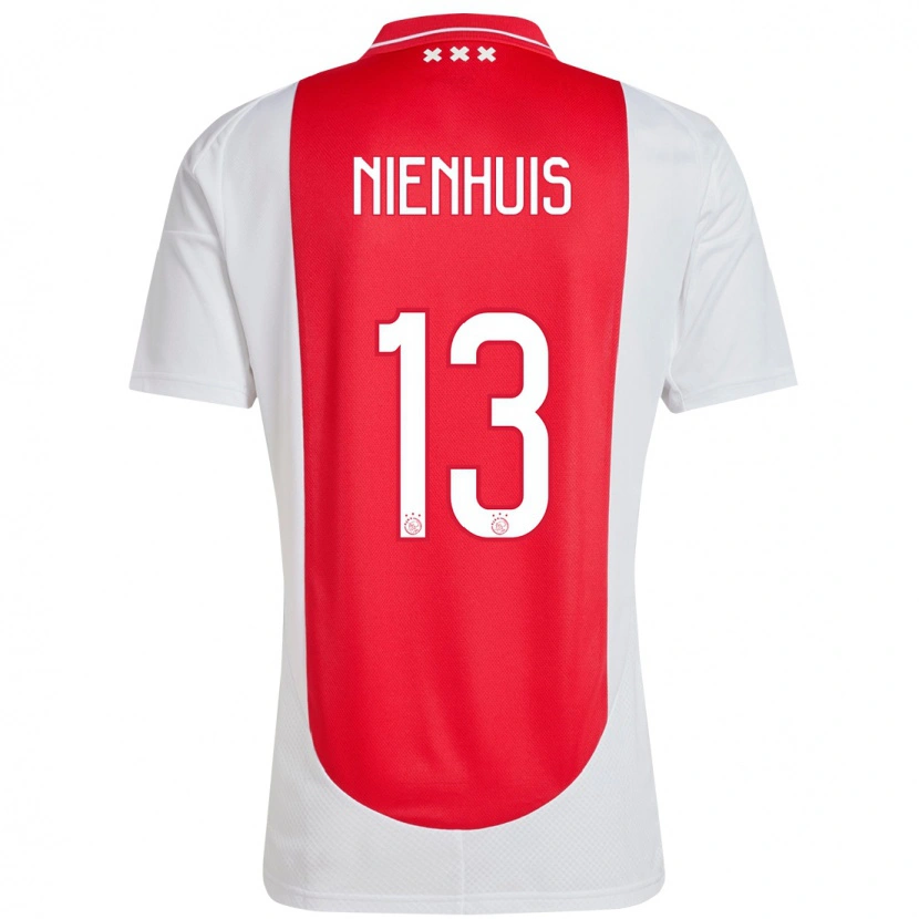 Danxen Homme Maillot Lois Niënhuis #13 Rouge Blanc Tenues Domicile 2024/25 T-Shirt