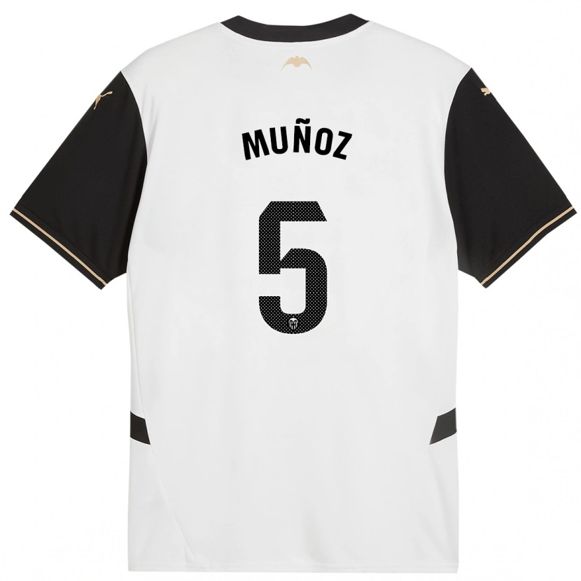 Danxen Homme Maillot Iván Muñoz #5 Blanc Noir Tenues Domicile 2024/25 T-Shirt