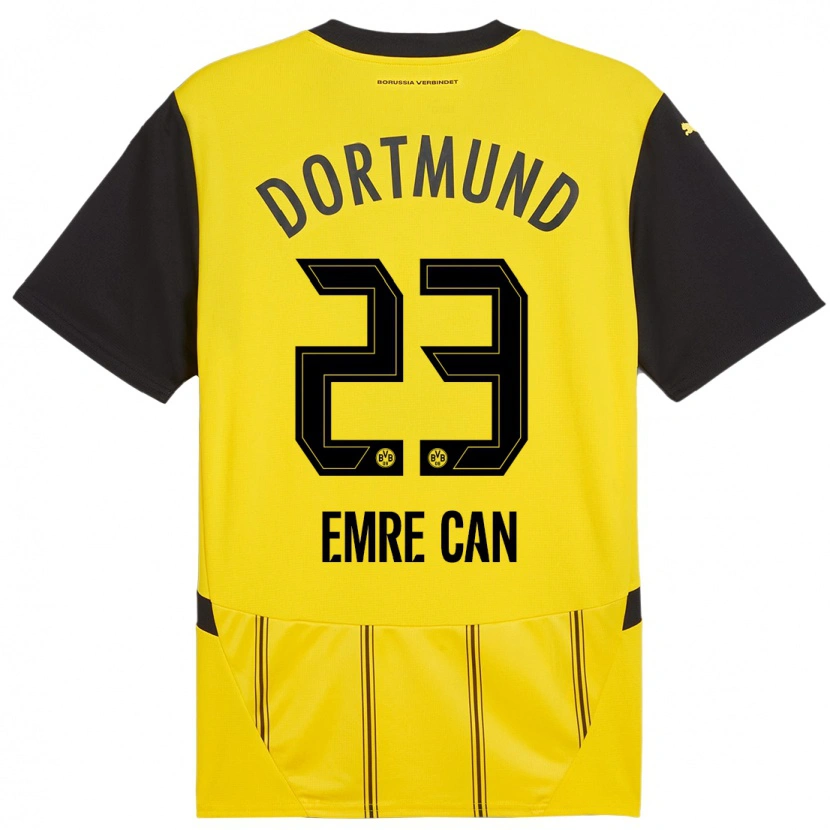 Danxen Homme Maillot Emre Can #23 Jaune Noir Tenues Domicile 2024/25 T-Shirt