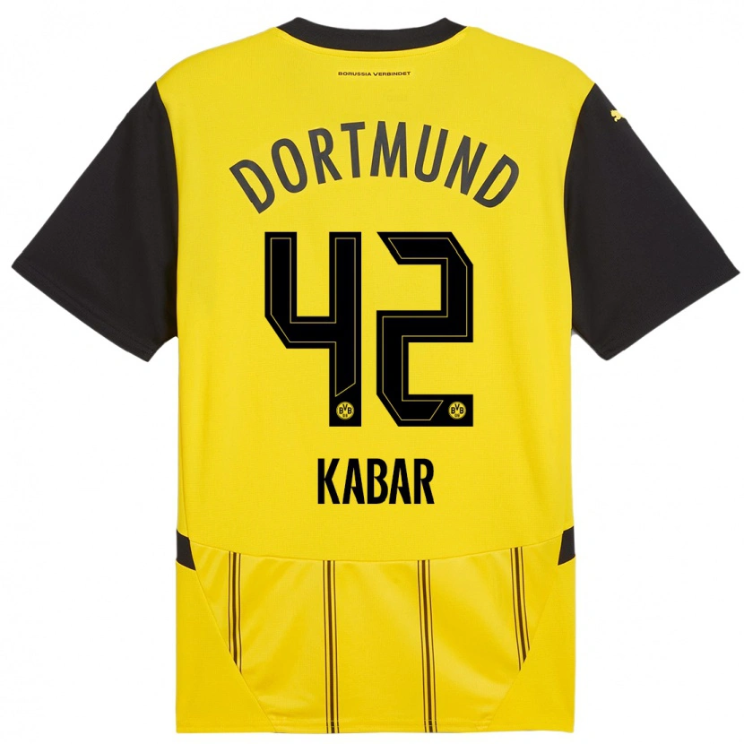 Danxen Homme Maillot Almugera Kabar #42 Jaune Noir Tenues Domicile 2024/25 T-Shirt