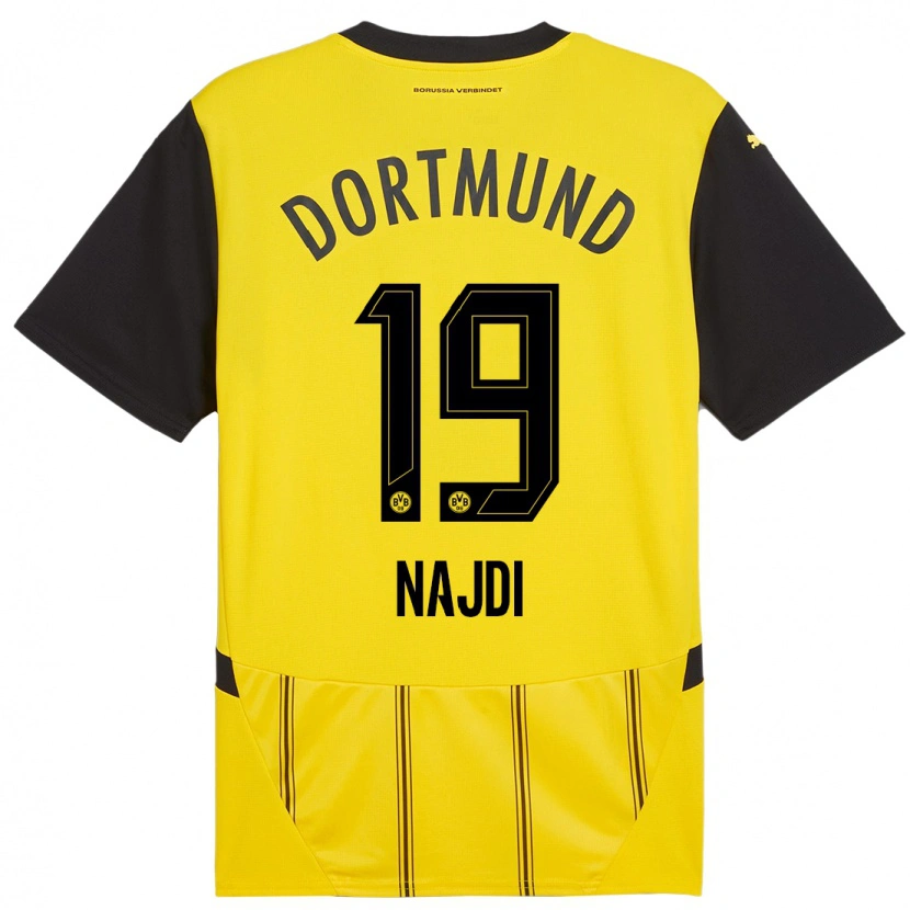 Danxen Homme Maillot Ahmad Najdi #19 Jaune Noir Tenues Domicile 2024/25 T-Shirt