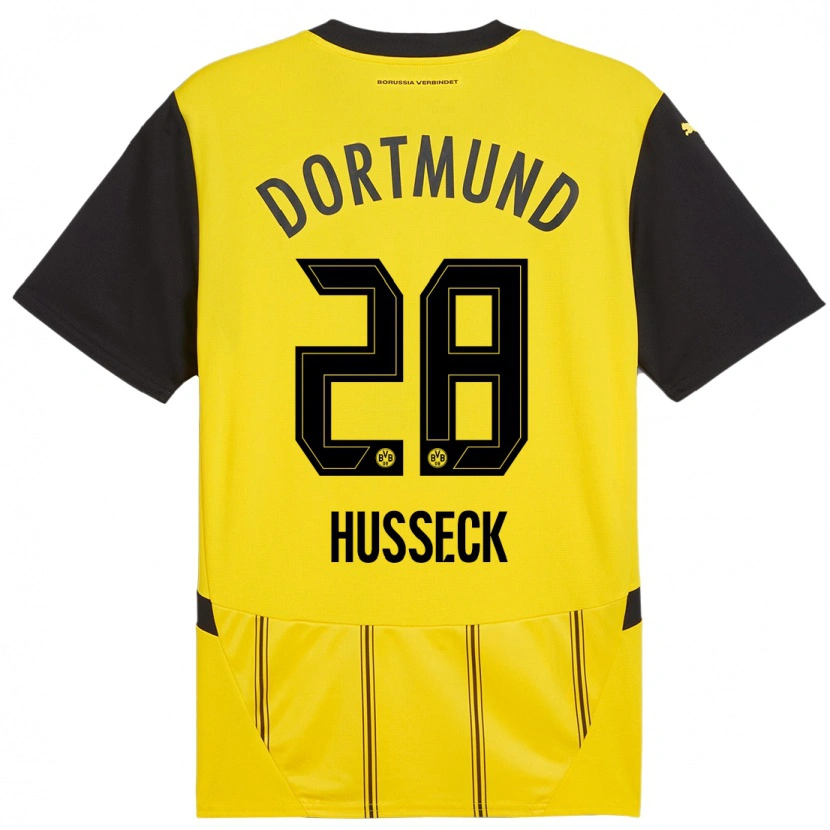 Danxen Homme Maillot Jonah Husseck #28 Jaune Noir Tenues Domicile 2024/25 T-Shirt