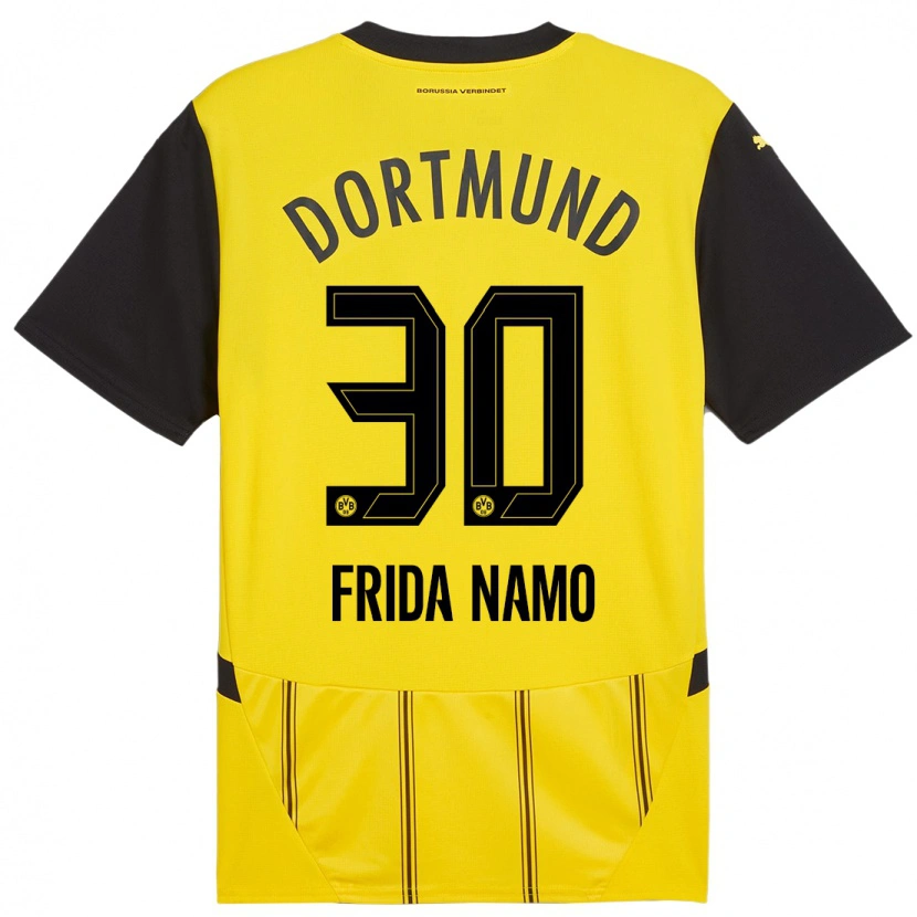 Danxen Homme Maillot Ronning Frida Namo #30 Jaune Noir Tenues Domicile 2024/25 T-Shirt