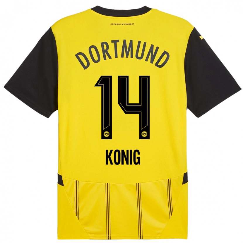 Danxen Homme Maillot Raul Konig #14 Jaune Noir Tenues Domicile 2024/25 T-Shirt