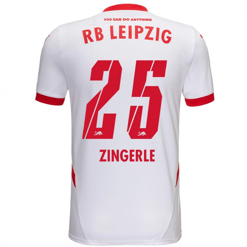 Danxen Homme Maillot Leopold Zingerle #25 Blanc Rouge Tenues Domicile 2024/25 T-Shirt