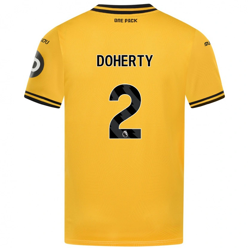 Danxen Homme Maillot Matt Doherty #2 Jaune Tenues Domicile 2024/25 T-Shirt