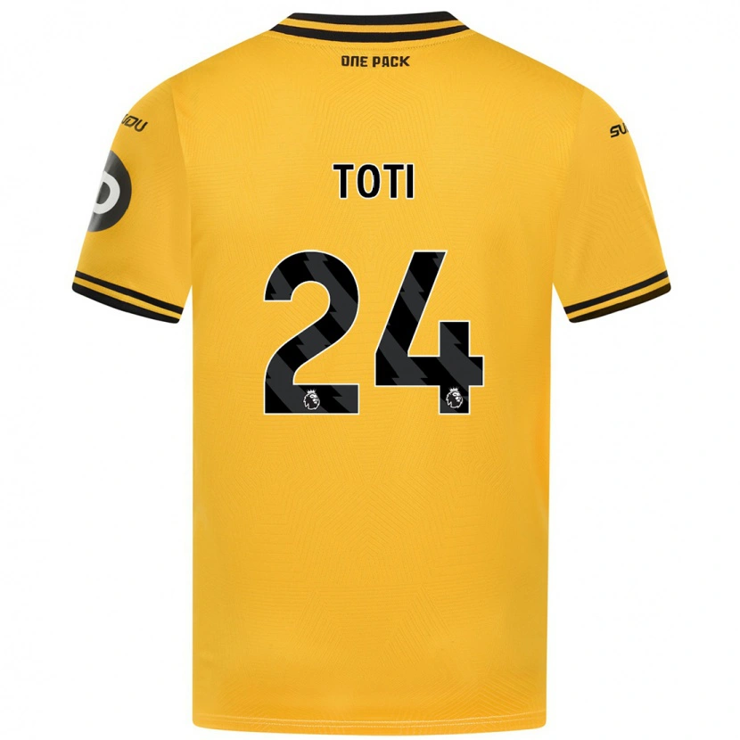 Danxen Homme Maillot Toti #24 Jaune Tenues Domicile 2024/25 T-Shirt