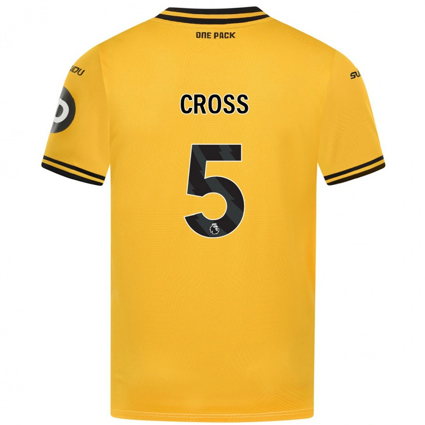 Danxen Homme Maillot Emma Cross #5 Jaune Tenues Domicile 2024/25 T-Shirt