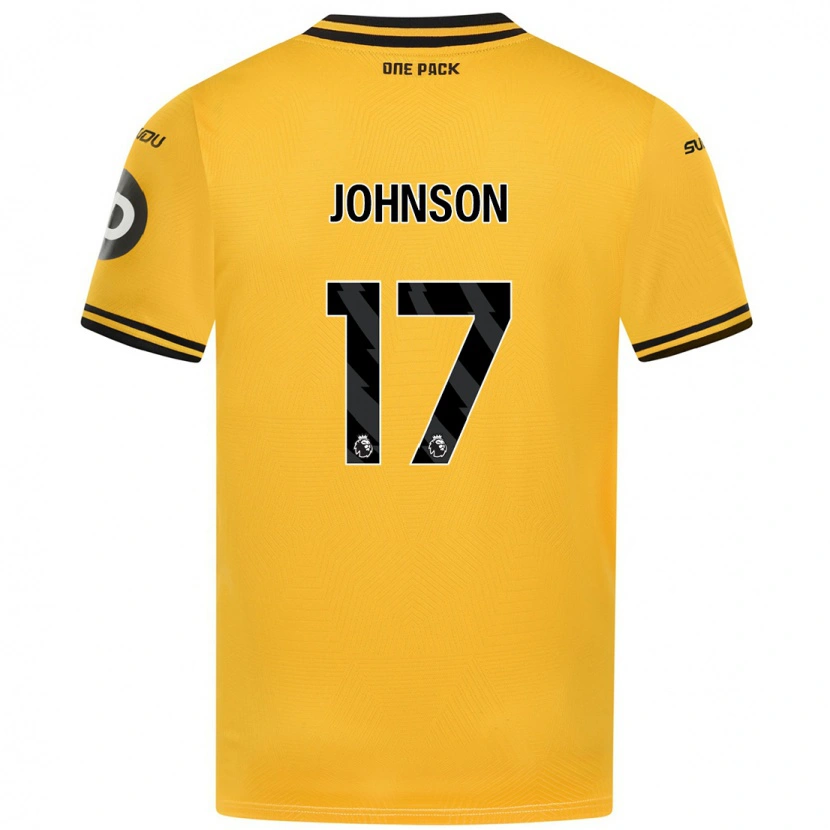 Danxen Homme Maillot Katie Johnson #17 Jaune Tenues Domicile 2024/25 T-Shirt