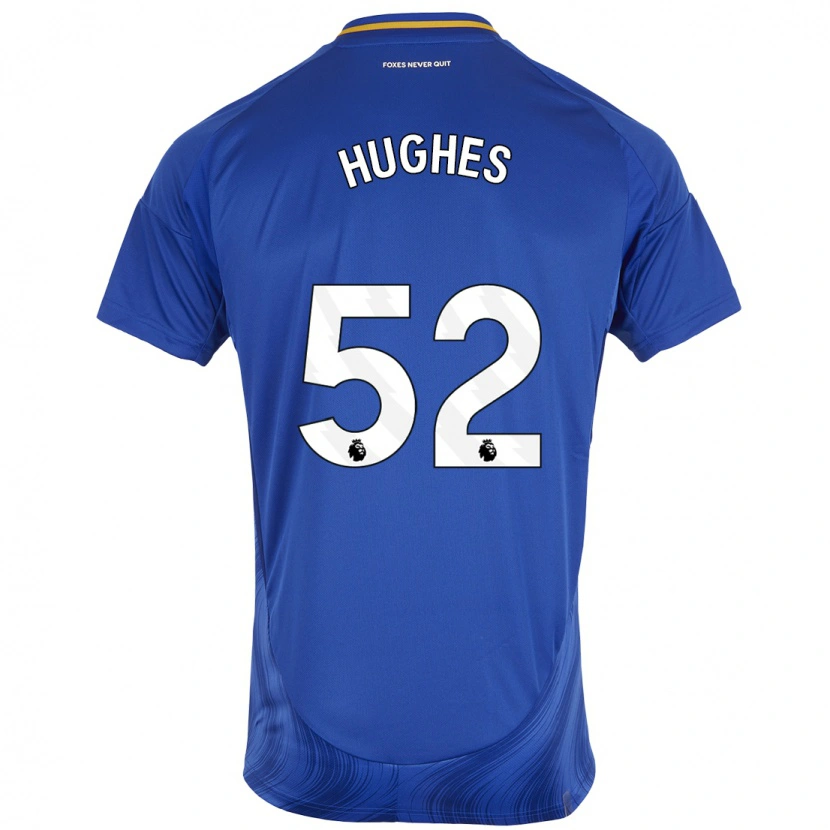 Danxen Homme Maillot Iestyn Hughes #52 Bleu Blanc Tenues Domicile 2024/25 T-Shirt