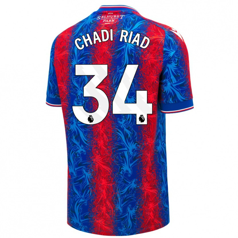 Danxen Homme Maillot Chadi Riad #34 Rayures Rouges Et Bleues Tenues Domicile 2024/25 T-Shirt