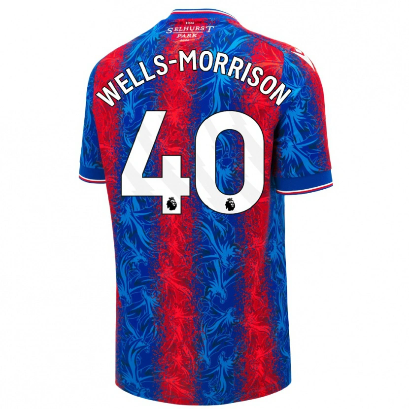 Danxen Homme Maillot Jack Wells-Morrison #40 Rayures Rouges Et Bleues Tenues Domicile 2024/25 T-Shirt