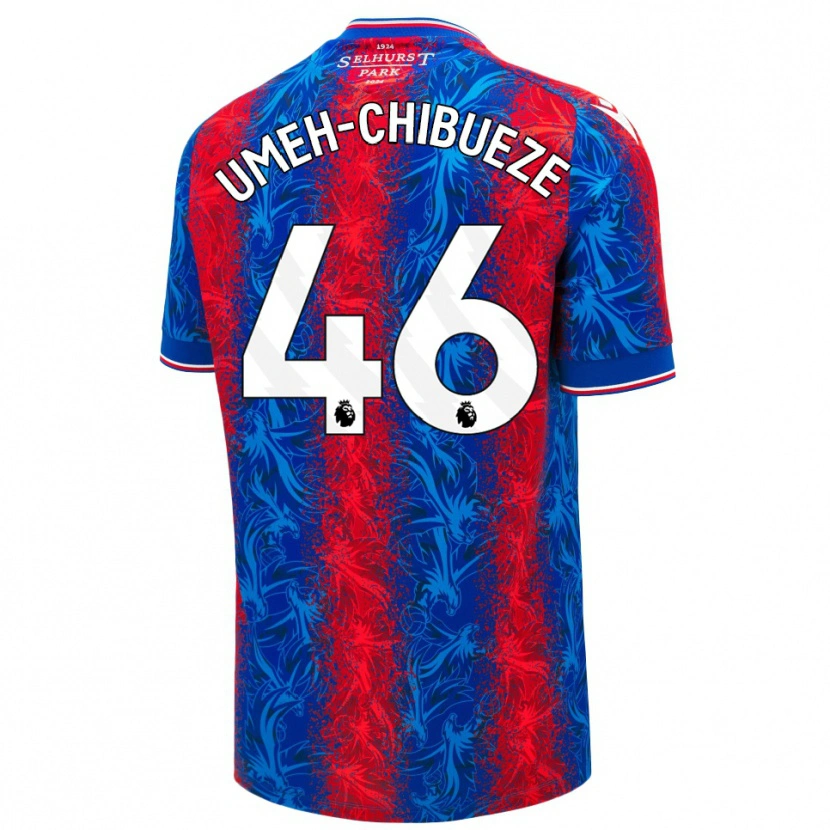 Danxen Homme Maillot Franco Umeh-Chibueze #46 Rayures Rouges Et Bleues Tenues Domicile 2024/25 T-Shirt