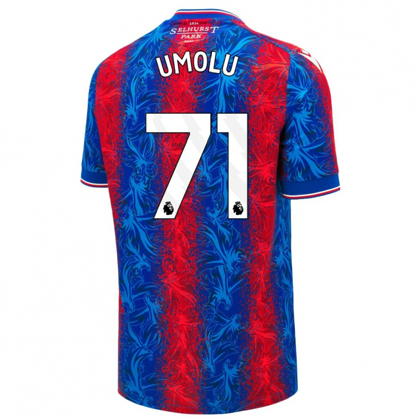 Danxen Homme Maillot Jemiah Umolu #71 Rayures Rouges Et Bleues Tenues Domicile 2024/25 T-Shirt