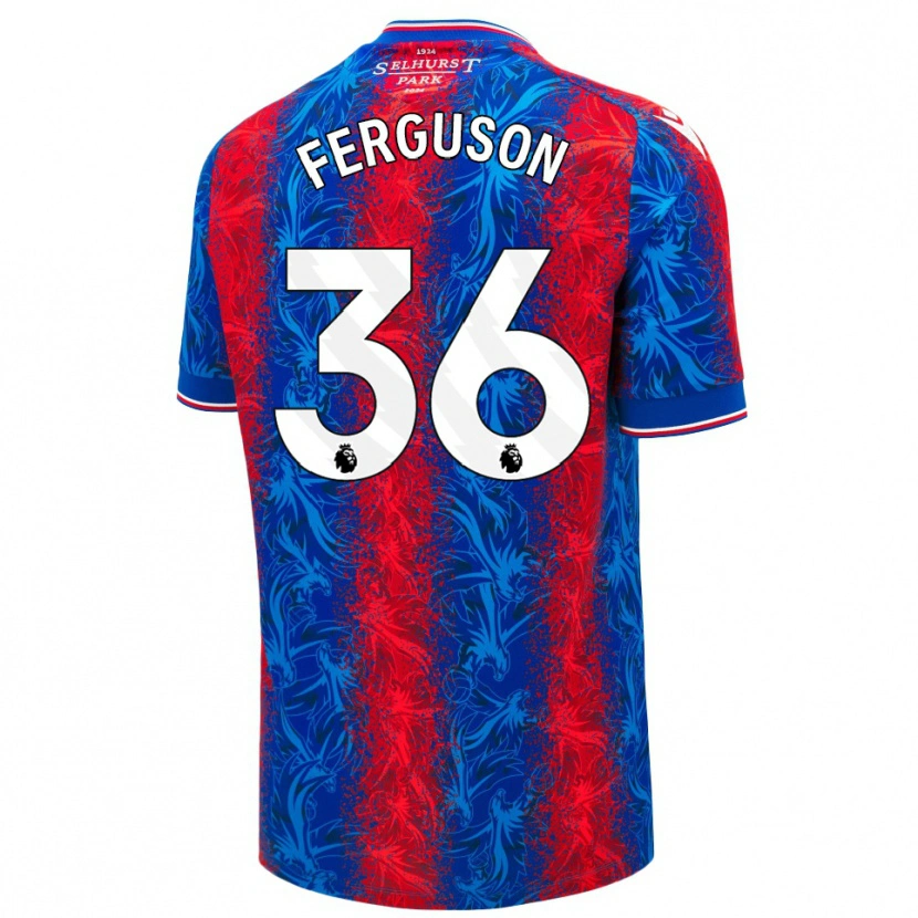 Danxen Homme Maillot Nathan Ferguson #36 Rayures Rouges Et Bleues Tenues Domicile 2024/25 T-Shirt