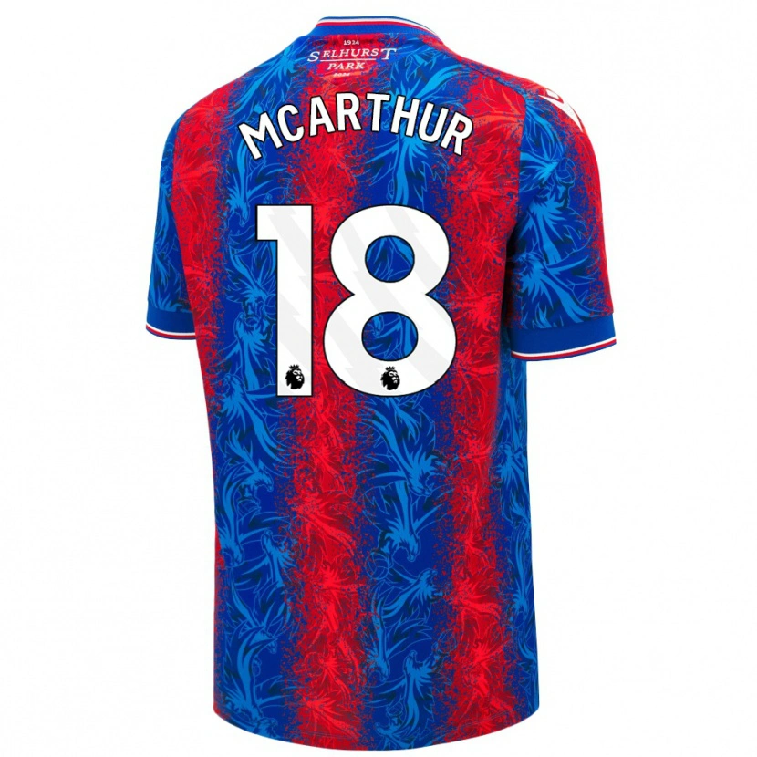 Danxen Homme Maillot James Mcarthur #18 Rayures Rouges Et Bleues Tenues Domicile 2024/25 T-Shirt