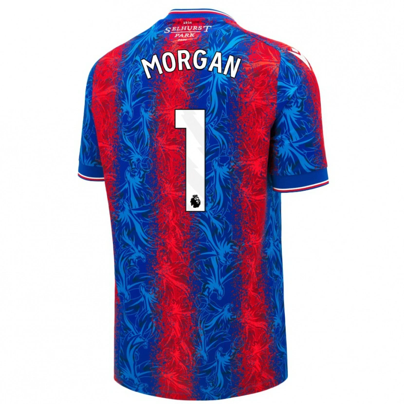 Danxen Homme Maillot Chloe Morgan #1 Rayures Rouges Et Bleues Tenues Domicile 2024/25 T-Shirt