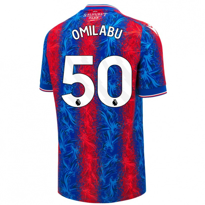 Danxen Homme Maillot David Omilabu #50 Rayures Rouges Et Bleues Tenues Domicile 2024/25 T-Shirt