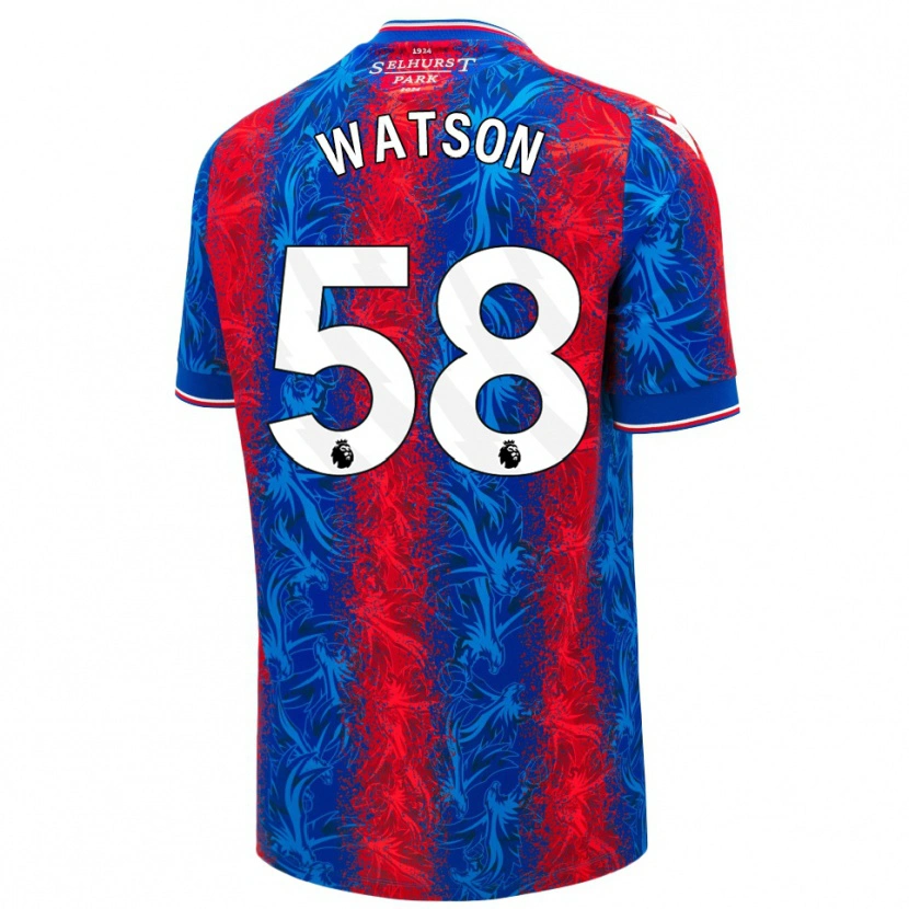 Danxen Homme Maillot Noah Watson #58 Rayures Rouges Et Bleues Tenues Domicile 2024/25 T-Shirt