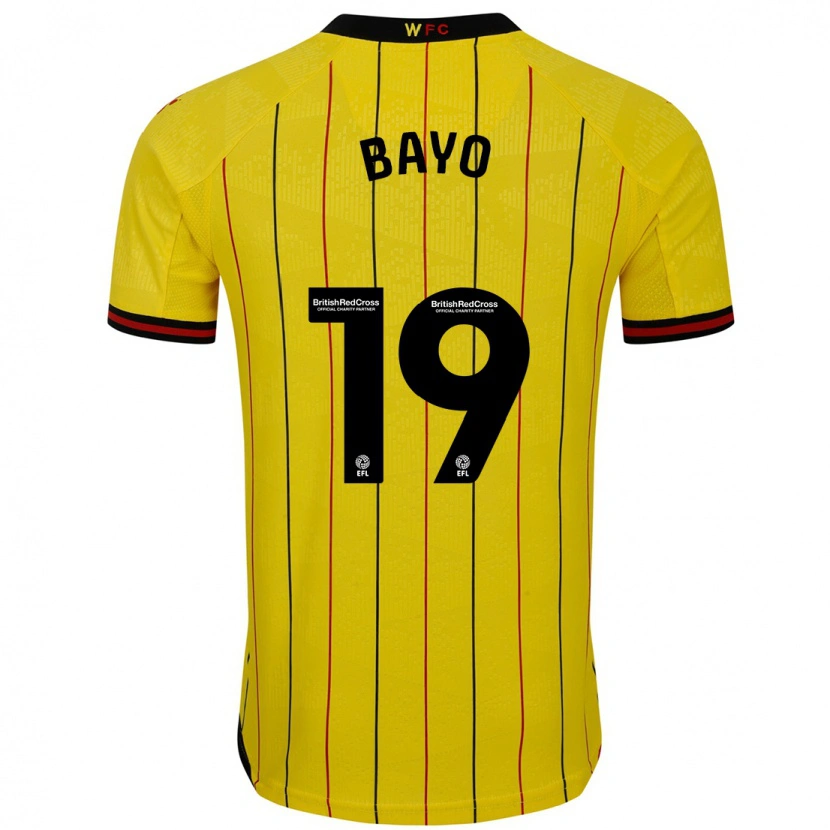 Danxen Homme Maillot Vakoun Bayo #19 Jaune Et Noir Tenues Domicile 2024/25 T-Shirt