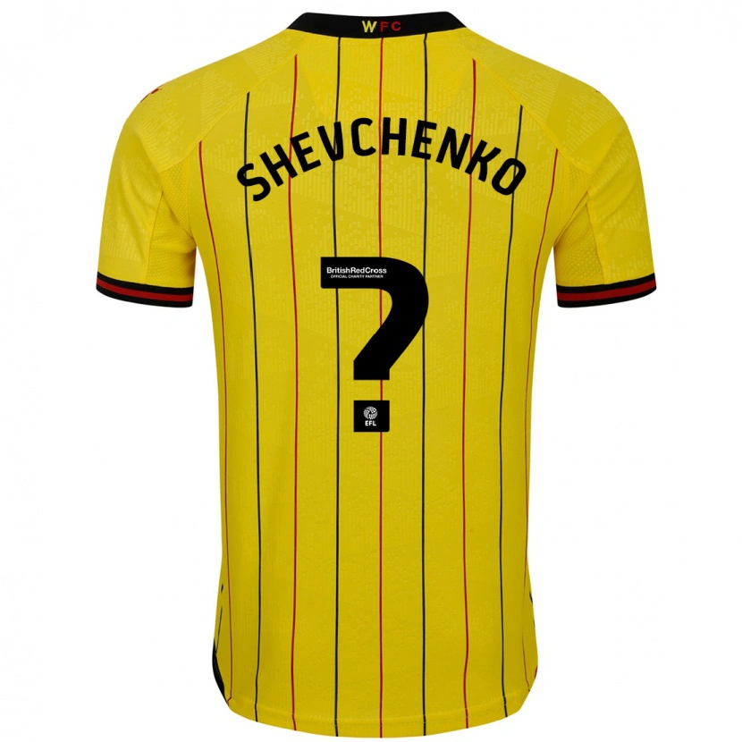 Danxen Homme Maillot Kristian Shevchenko #0 Jaune Et Noir Tenues Domicile 2024/25 T-Shirt