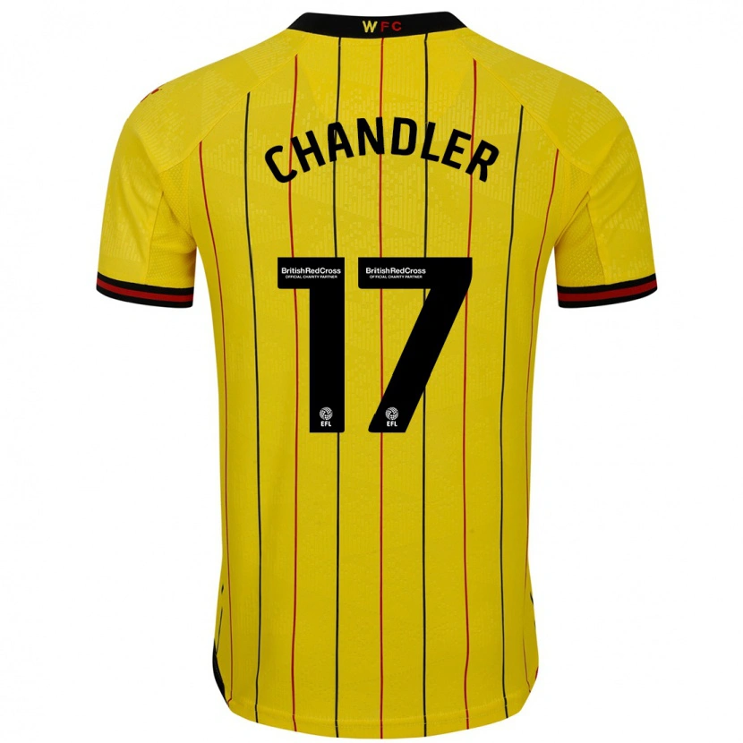 Danxen Homme Maillot Megan Chandler #17 Jaune Et Noir Tenues Domicile 2024/25 T-Shirt