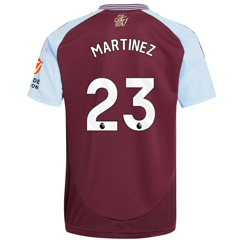 Danxen Homme Maillot Emiliano Martínez #23 Bordeaux Bleu Ciel Tenues Domicile 2024/25 T-Shirt