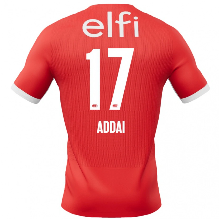 Danxen Homme Maillot Jayden Addai #17 Rouge Blanc Tenues Domicile 2024/25 T-Shirt