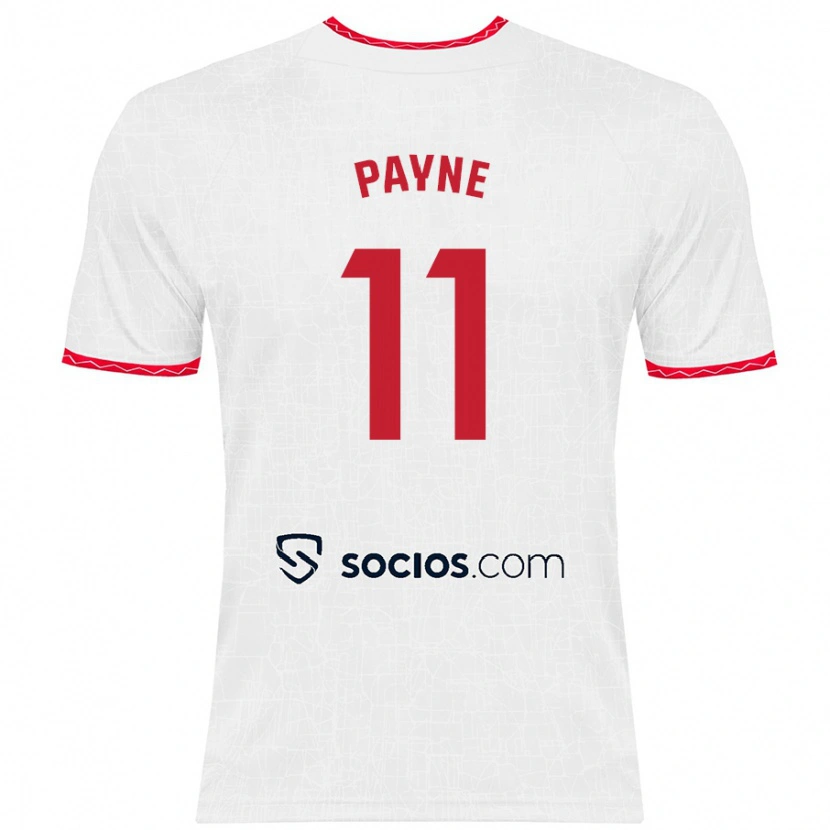 Danxen Homme Maillot Antionette Oyedupe Toni Payne #11 Blanc Rouge Tenues Domicile 2024/25 T-Shirt