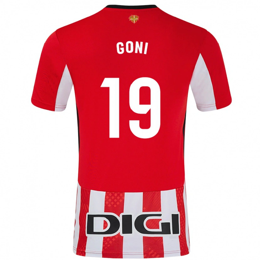 Danxen Homme Maillot Marcos Goñi #19 Rouge Blanc Tenues Domicile 2024/25 T-Shirt